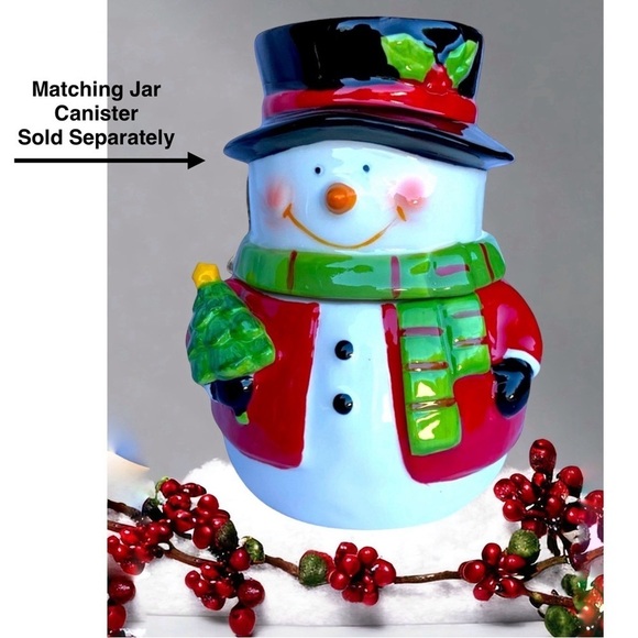 Christmas Snowmen Kitchen Set Hand Painted Ceramic Accessories 4 Holiday Pieces - Picture 16 of 16